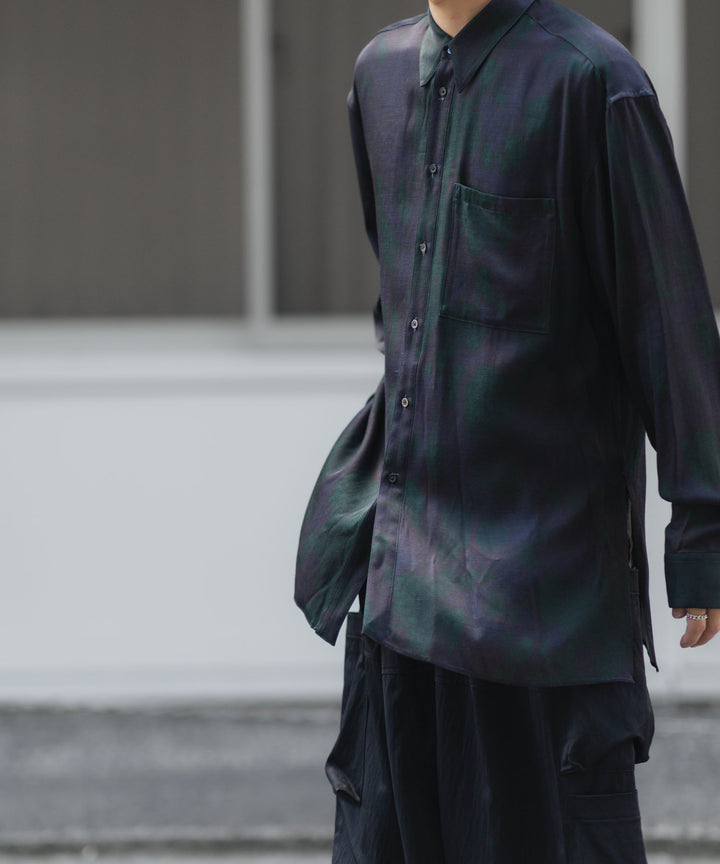 ANTHEM A-アンセムエーのLAYER PATTERN PRINTED SHIRTのFOG NAVY 公式通販サイトsession福岡セレクトショップ