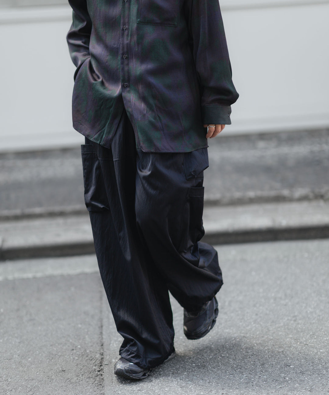 ANTHEM A-アンセムエーのSATIN MILITARY EASY PANTSのBLACK 公式通販サイトsession福岡セレクトショップ 
