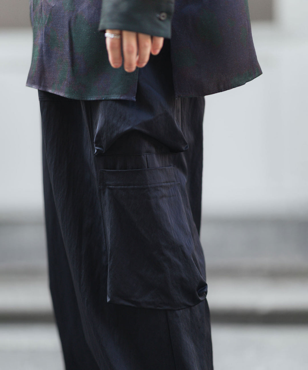 ANTHEM A-アンセムエーのSATIN MILITARY EASY PANTSのBLACK 公式通販サイトsession福岡セレクトショップ 
