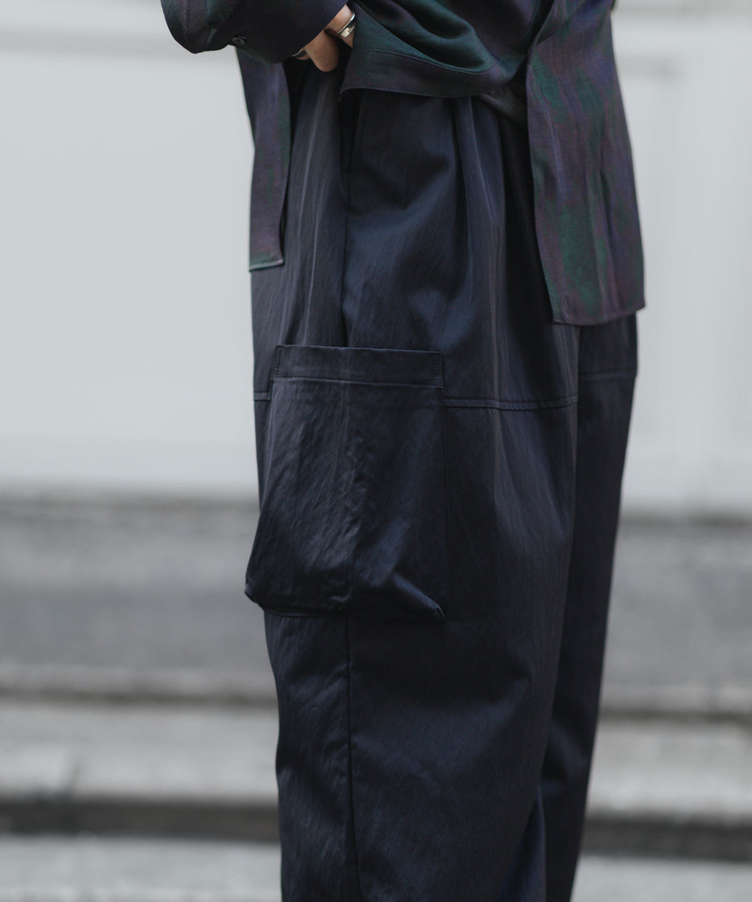 ANTHEM A-アンセムエーのSATIN MILITARY EASY PANTSのBLACK 公式通販サイトsession福岡セレクトショップ 
