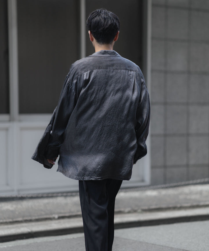 ANTHEM A-アンセムエーのPIGMENT CUPRO OPEN COLLAR SHIRTのCHARCOAL 公式通販サイトsession福岡セレクトショップ