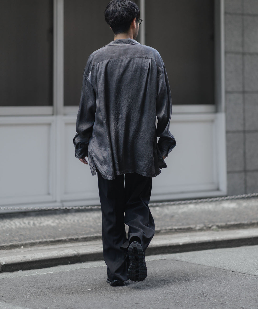 ANTHEM A-アンセムエーのPIGMENT CUPRO OPEN COLLAR SHIRTのCHARCOAL 公式通販サイトsession福岡セレクトショップ