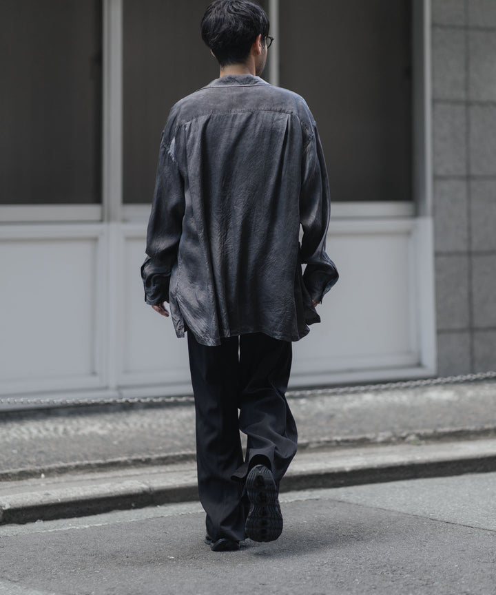 ANTHEM A-アンセムエーのPIGMENT CUPRO OPEN COLLAR SHIRTのCHARCOAL 公式通販サイトsession福岡セレクトショップ