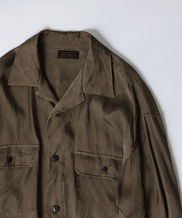 ANTHEM A-アンセムエーのPIGMENT CUPRO OPEN COLLAR SHIRTのKHAKI 公式通販サイトsession福岡セレクトショップ