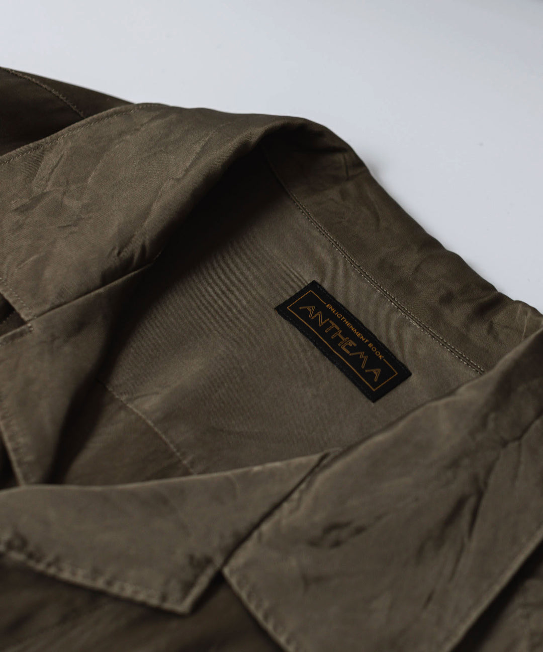 ANTHEM A-アンセムエーのPIGMENT CUPRO OPEN COLLAR SHIRTのKHAKI 公式通販サイトsession福岡セレクトショップ