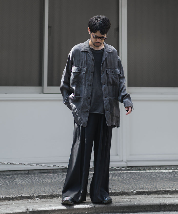 ANTHEM A-アンセムエーのPIGMENT CUPRO OPEN COLLAR SHIRTのCHARCOAL 公式通販サイトsession福岡セレクトショップ