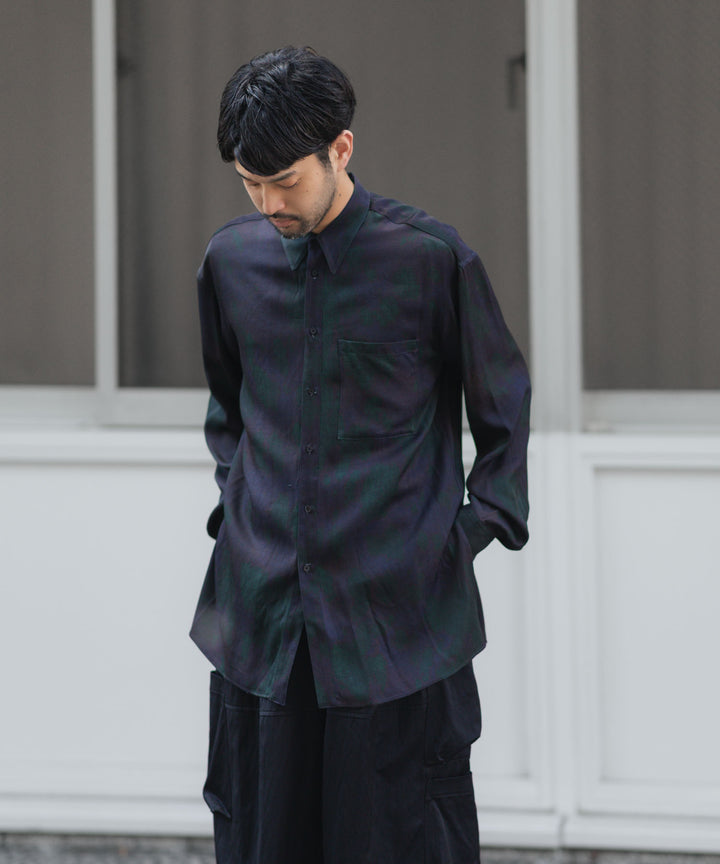 ANTHEM A-アンセムエーのLAYER PATTERN PRINTED SHIRTのFOG NAVY 公式通販サイトsession福岡セレクトショップ