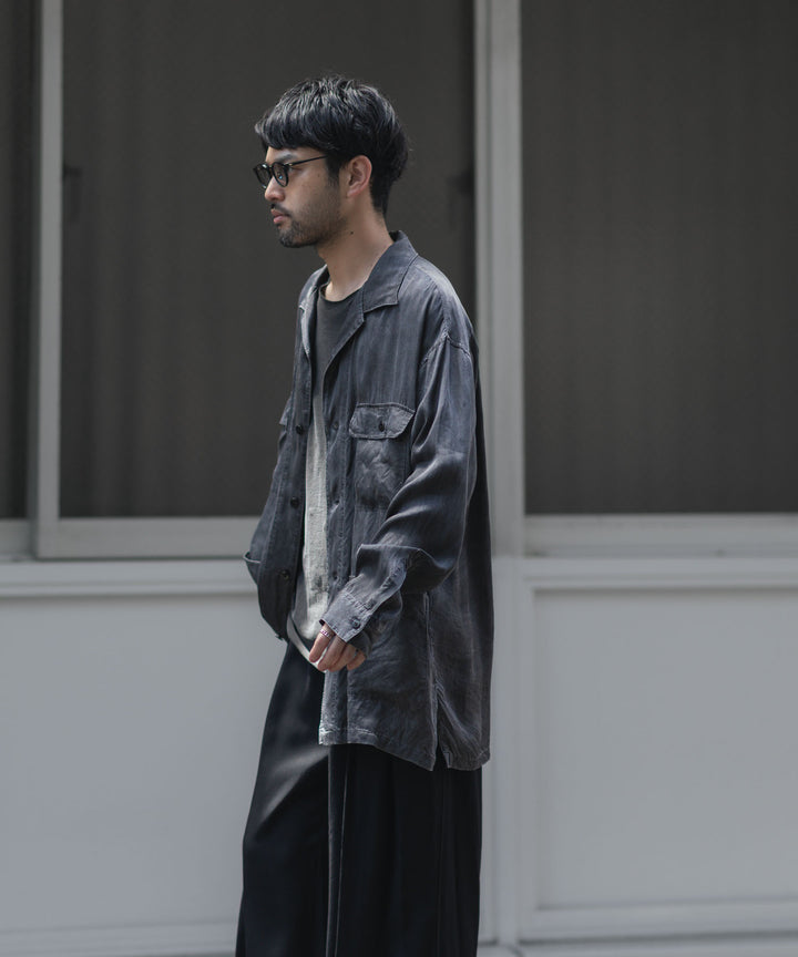 ANTHEM A-アンセムエーのPIGMENT CUPRO OPEN COLLAR SHIRTのCHARCOAL 公式通販サイトsession福岡セレクトショップ