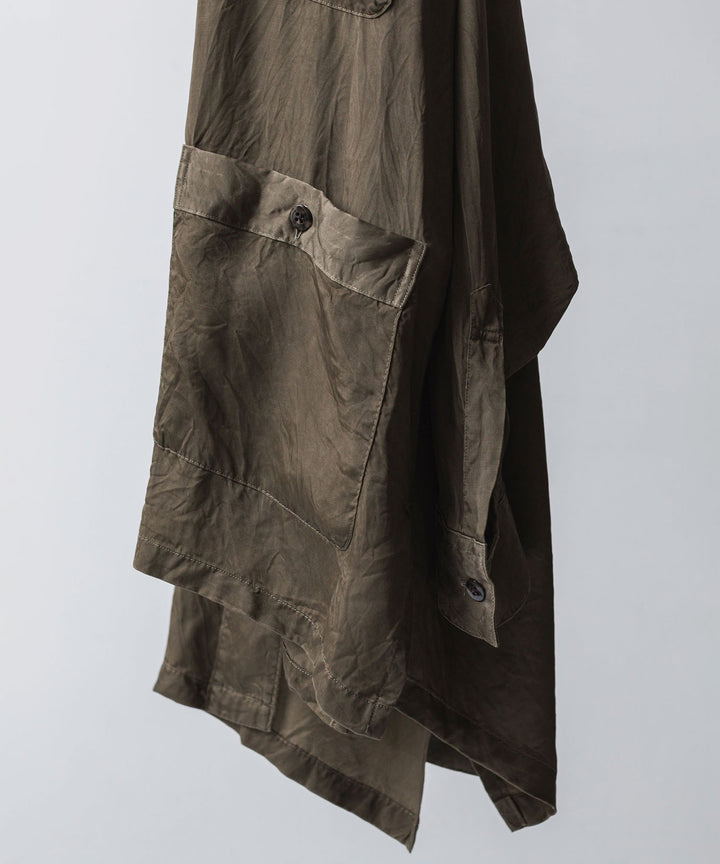 ANTHEM A-アンセムエーのPIGMENT CUPRO OPEN COLLAR SHIRTのKHAKI 公式通販サイトsession福岡セレクトショップ