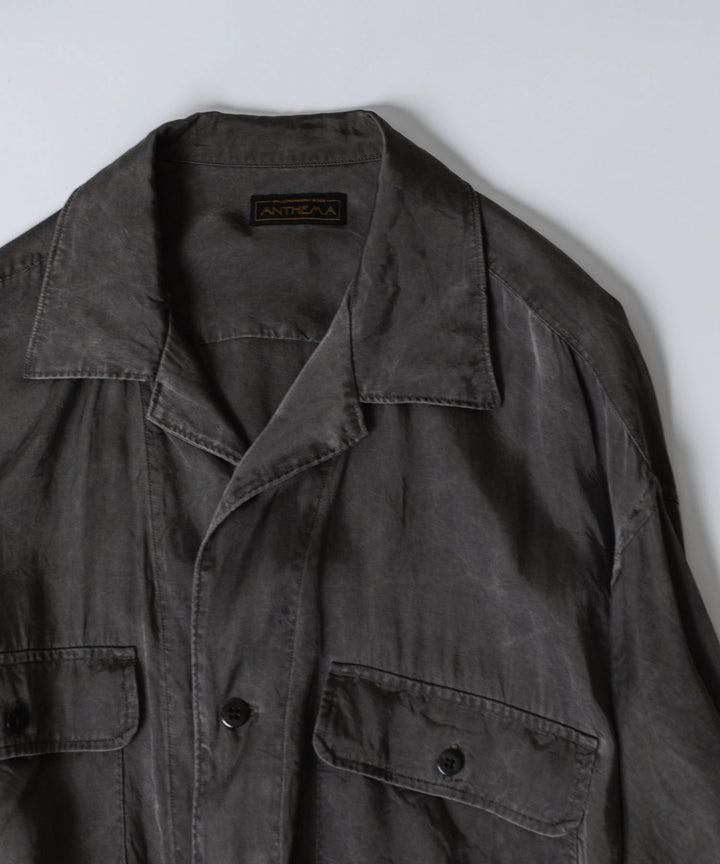 ANTHEM A-アンセムエーのPIGMENT CUPRO OPEN COLLAR SHIRTのCHARCOAL 公式通販サイトsession福岡セレクトショップ