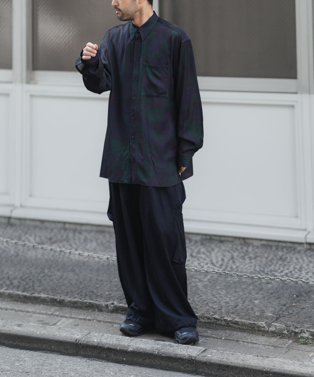 ANTHEM A-アンセムエーのSATIN MILITARY EASY PANTSのBLACK 公式通販サイトsession福岡セレクトショップ 