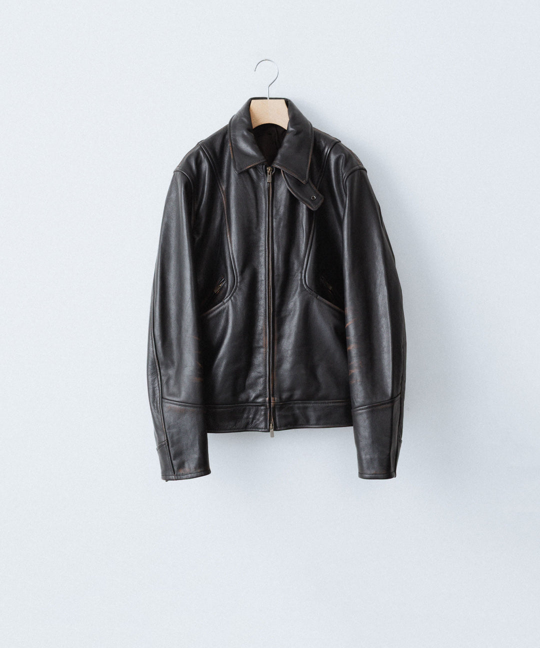 ANTHEM Aアンセムエー のCOW LEATHER VINTAGE ZIP BLOUSON - BLACKの公式通販サイトsession福岡セレクトショップ
