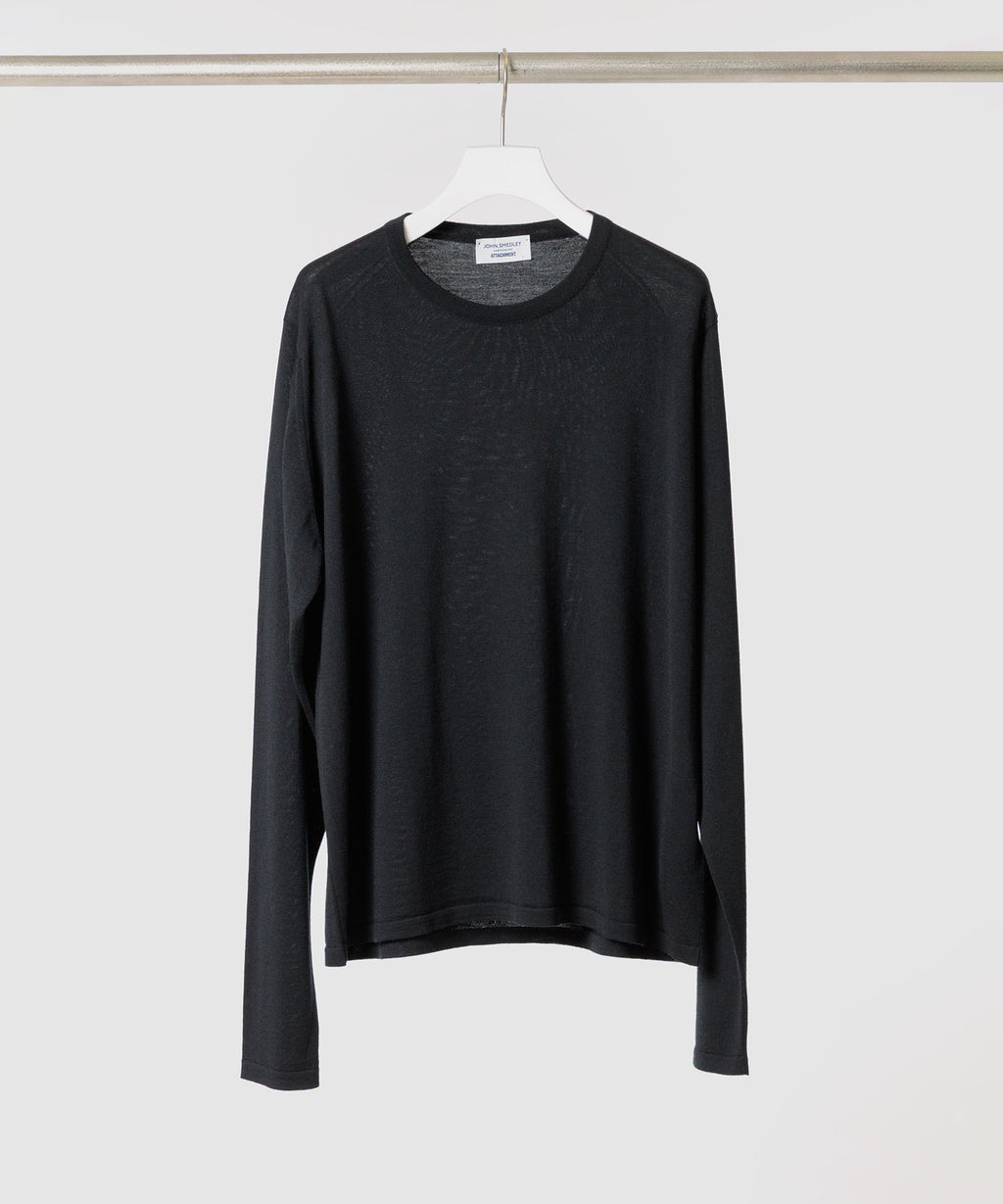 ATTACHMENT アタッチメントの× JOHN SMEDLEY MERINO EXTRAFINE WELTED CREW NECK L/S - BLACKの公式通販サイトsession福岡セレクトショップ