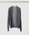 【 ATTACHMENT × JOHN SMEDLEY 】× JOHN SMEDLEY MERINO EXTRAFINE BUTTONLESS V NECK CARDIGAN - D.GRAY