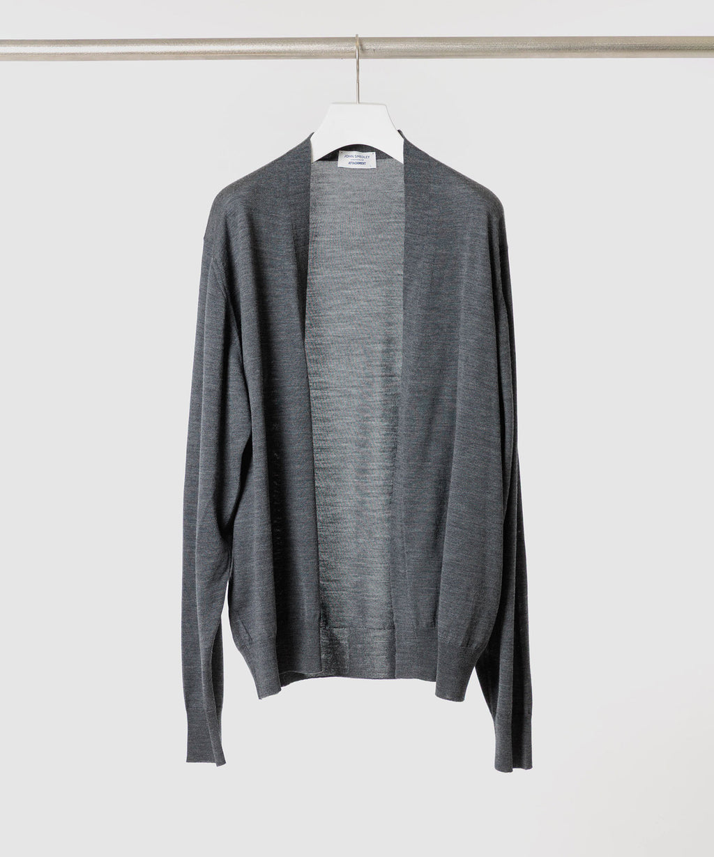 ATTACHMENT アタッチメント × JOHN SMEDLEYの× JOHN SMEDLEY MERINO EXTRAFINE BUTTONLESS V NECK CARDIGAN - D.GRAYの公式通販サイトsession福岡セレクトショップ