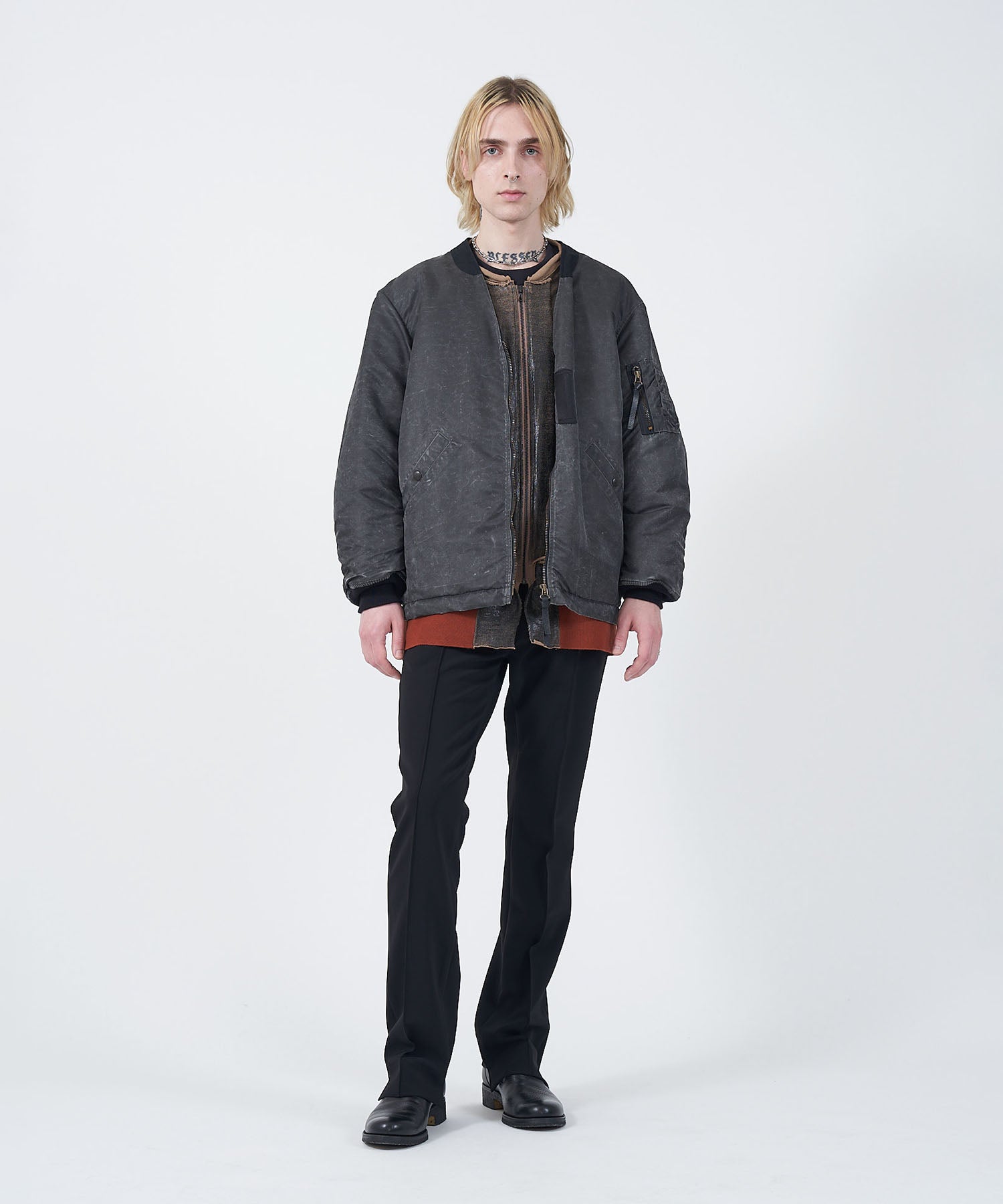  ANTHEM Aアンセムエー のOVERSIZED COLLARLESS MILITARY BLOUSON - BLACKの公式通販サイトsession福岡セレクトショップ