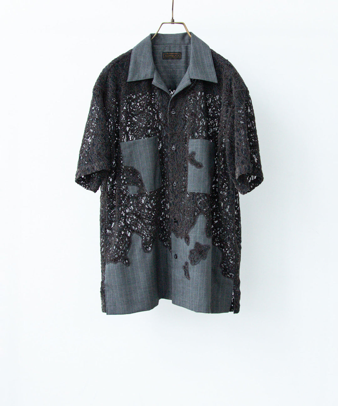  ANTHEM Aアンセムエー のCOMBINE EMBROIDERY OPEN COLLAR SHIRT - TOP GRAYの公式通販サイトsession福岡セレクトショップ