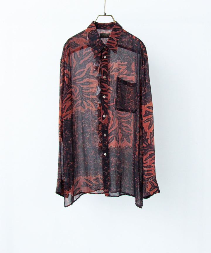 ANTHEM Aアンセムエー のBOTANICAL PRINT FRILL L/S SHIRT - BROWNの公式通販サイトsession福岡セレクトショップ