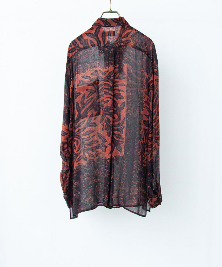 ANTHEM Aアンセムエー のBOTANICAL PRINT FRILL L/S SHIRT - BROWNの公式通販サイトsession福岡セレクトショップ