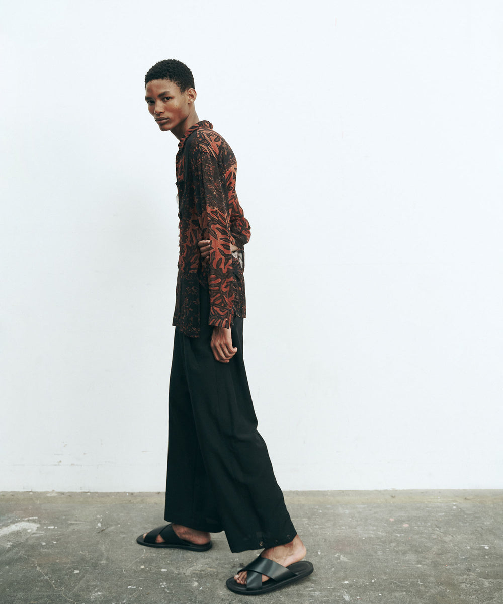 ANTHEM Aアンセムエー のBOTANICAL PRINT FRILL L/S SHIRT - BROWNの公式通販サイトsession福岡セレクトショップ