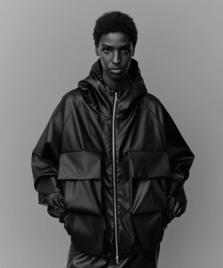 stein(シュタイン)の24SSコレクションHOODED SHORT JACKETのBLACK(CORTING) 