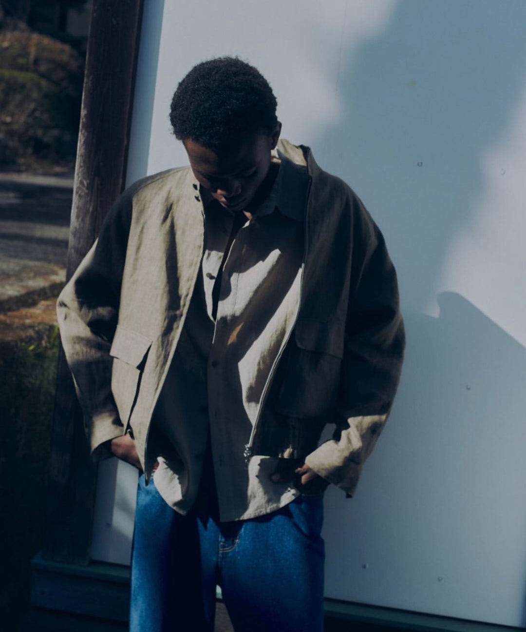 【nakedgauge】SUMI LINEN N48 BLOUSON - KHAKI