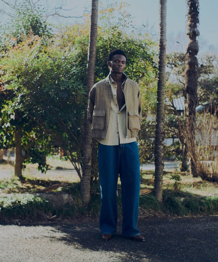 【nakedgauge】SUMI LINEN N48 BLOUSON - KHAKI