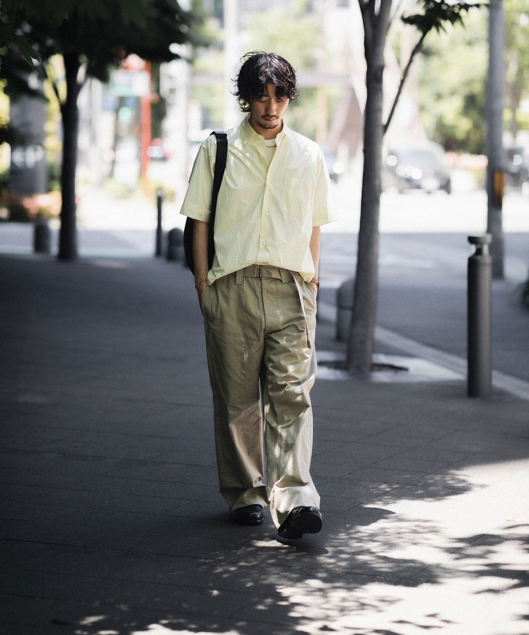 INTÉRIM インテリムのFABRIC WASHER CHINO BELTED FRENCH ARMY MIL BAGGY TROUSERのBEIGE 公式通販サイトsession福岡セレクトショップ