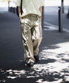 【INTÉRIM】FABRIC WASHER CHINO  BELTED FRENCH ARMY MIL BAGGY TROUSER - BEIGE