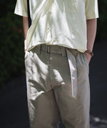 画像をギャラリービューアに読み込む, 【INTÉRIM】FABRIC WASHER CHINO  BELTED FRENCH ARMY MIL BAGGY TROUSER - BEIGE

