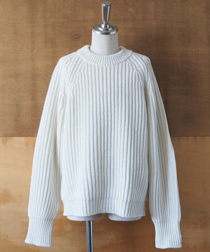 INTÉRIM(インテリム)の23AWコレクション60s 3GG RAGLAN FISHERMAN SWEATER CREWのOFF