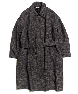 INTÉRIM(インテリム)のMELANGE DONEGAL HERRINGBONE HYPER BIG BELTED OVER COATのBLACKの公式通販サイトsession福岡セレクトショップ