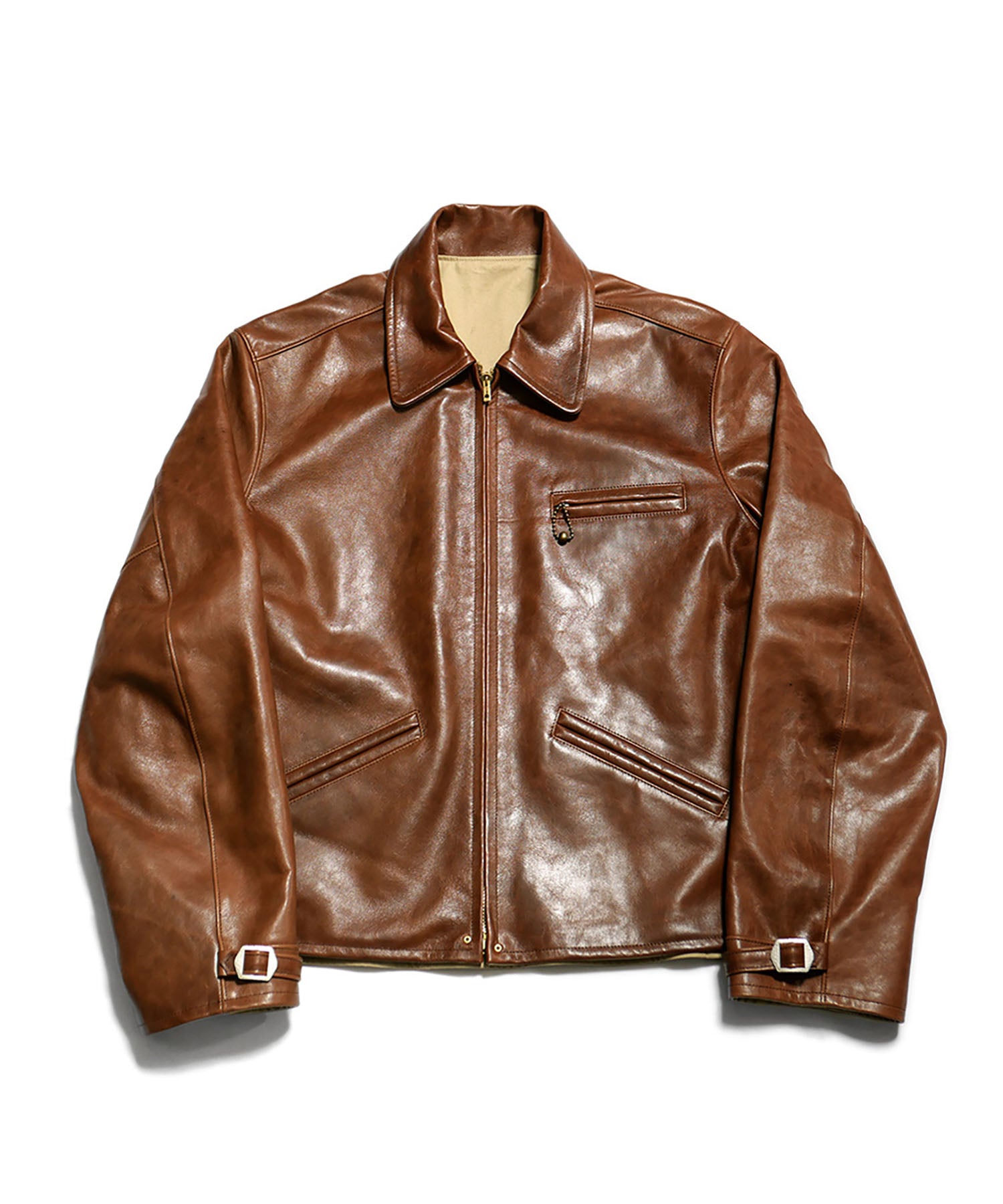 INTÉRIM(インテリム)のBROWN SHEEPSKIN REVERSIBLE LEATHER JACKET - GOLD ZIPの公式通販サイトsession福岡セレクトショップ