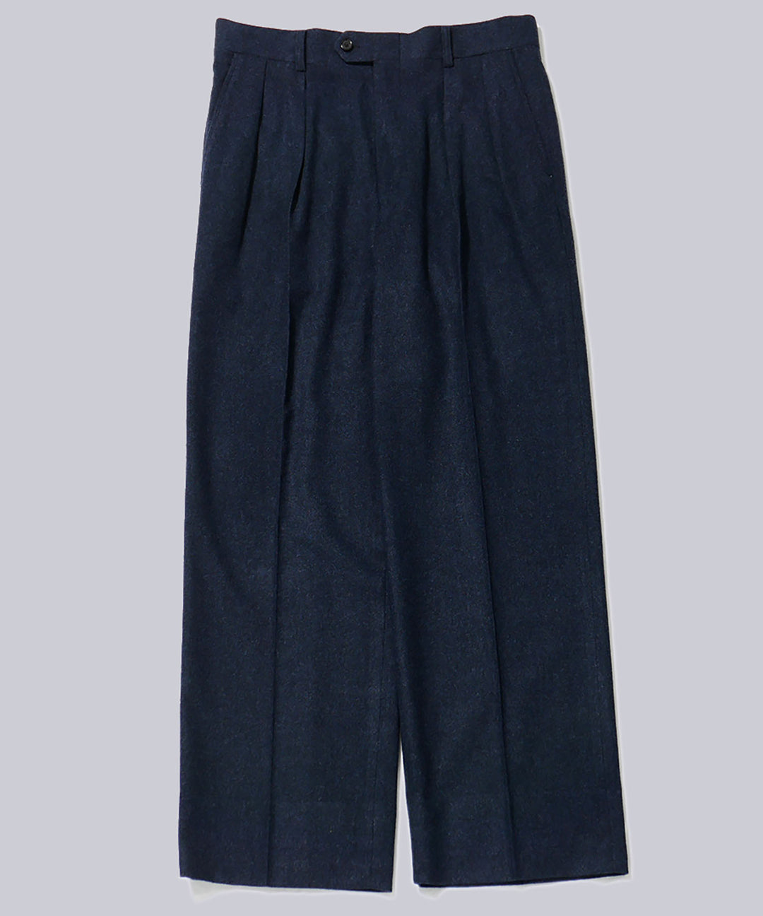 INTÉRIM(インテリム)のVIRGIN WOOL AND CASHMERE FLANNEL 2-TUCK STRAIGHT SLACKS - TOP NAVYの公式通販サイトsession福岡セレクトショップ
