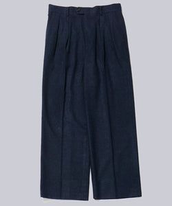 INTÉRIM(インテリム)のVIRGIN WOOL AND CASHMERE FLANNEL 2-TUCK STRAIGHT SLACKS - TOP NAVYの公式通販サイトsession福岡セレクトショップ