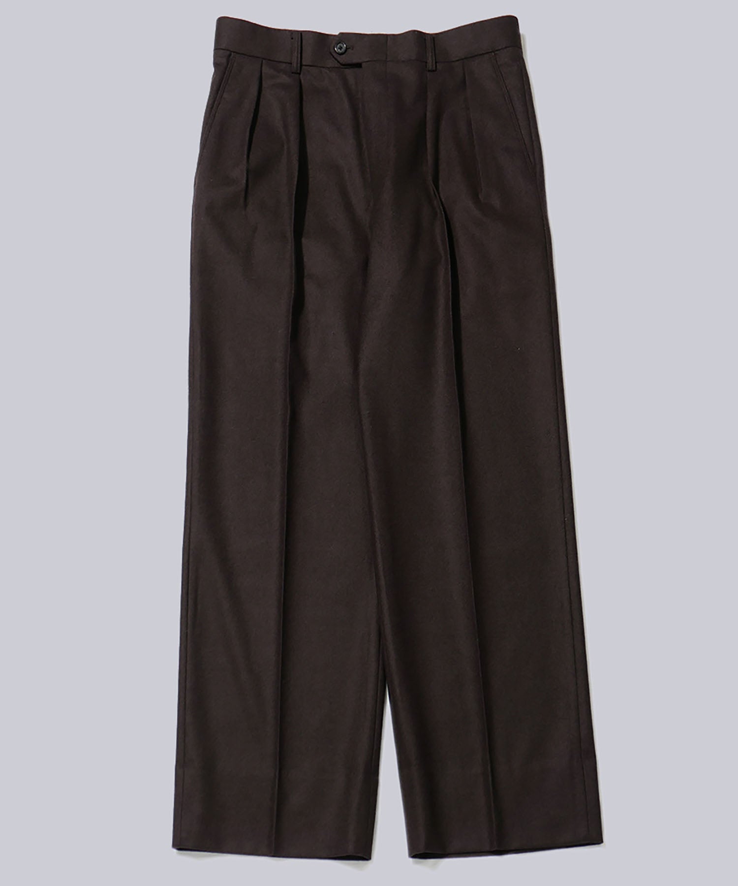 INTÉRIM(インテリム)のWOOL FRANNEL DRAPE 2-TUCK STRAIGHT SLACKS - BROWNの公式通販サイトsession福岡セレクトショップ