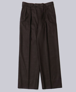 INTÉRIM(インテリム)のWOOL FRANNEL DRAPE 2-TUCK STRAIGHT SLACKS - BROWNの公式通販サイトsession福岡セレクトショップ