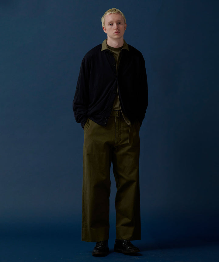 INTÉRIM インテリムのHEAVY PIMA TWILL  BELTED MIL BAGGY TROUSERのARMY GREEN 公式通販サイトsession福岡セレクトショップ