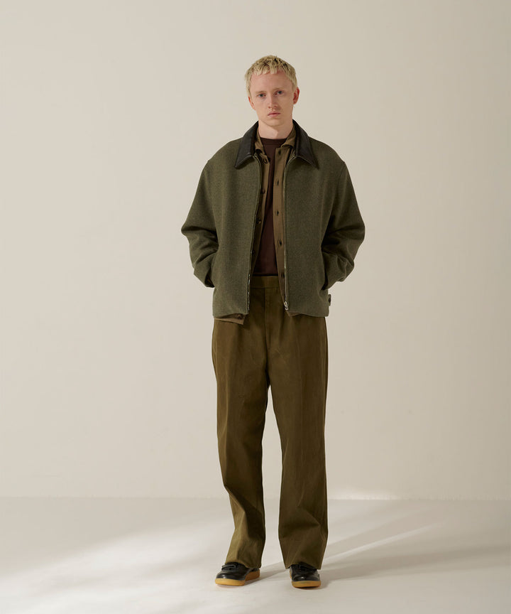 INTÉRIM インテリムのHEAVY PIMA TWILL  BELTED MIL BAGGY TROUSERのARMY GREEN 公式通販サイトsession福岡セレクトショップ