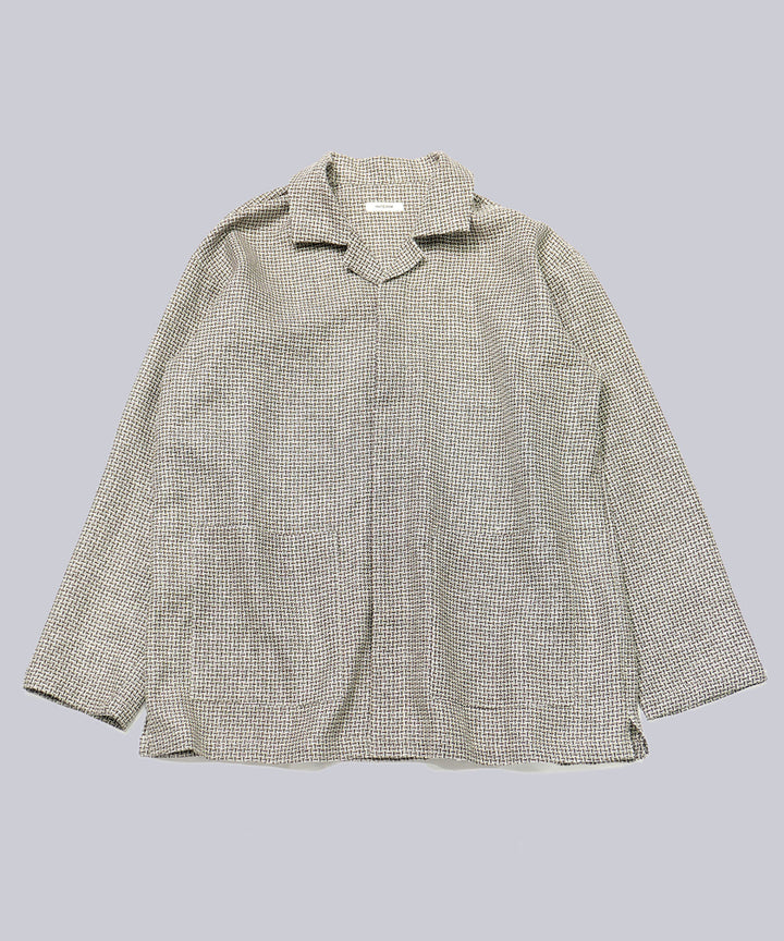 INTÉRIM(インテリム)の HYPER BIG VIRGIN WOOL LINEN BROWN MIX SHIRT JACKET - MIXの公式通販サイトsession福岡セレクトショップ