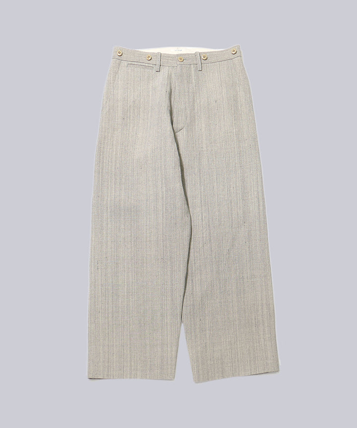 INTÉRIM(インテリム)のVISCOSE SILK CANVAS MIL BAGGY TROUSER - BROWN GRAYの公式通販サイトsession福岡セレクトショップ