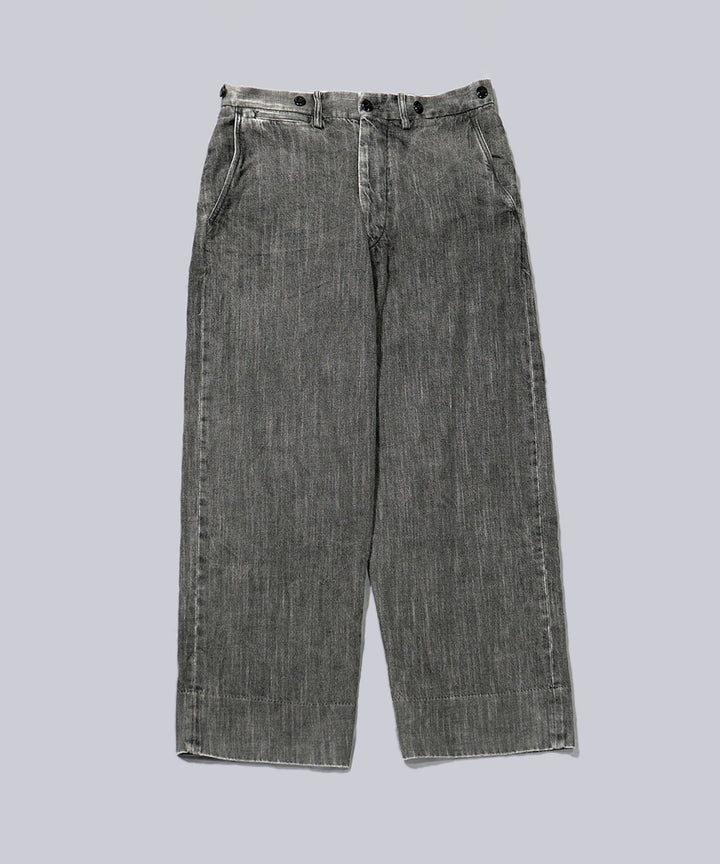 INTÉRIM(インテリム)のVINTAGE FADE LIGHT DENIM MIL BAGGY TROUSER - MID BLACKの公式通販サイトsession福岡セレクトショップ