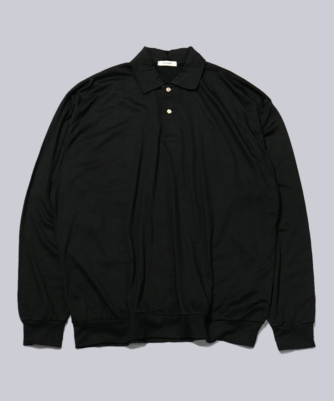 INTÉRIM(インテリム)のHYPER BIG EXTRA FINE MERINO WOOL JERSEY LONG POLO SHIRT - BLACKの公式通販サイトsession福岡セレクトショップ