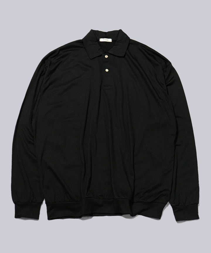 INTÉRIM(インテリム)のHYPER BIG EXTRA FINE MERINO WOOL JERSEY LONG POLO SHIRT - BLACKの公式通販サイトsession福岡セレクトショップ