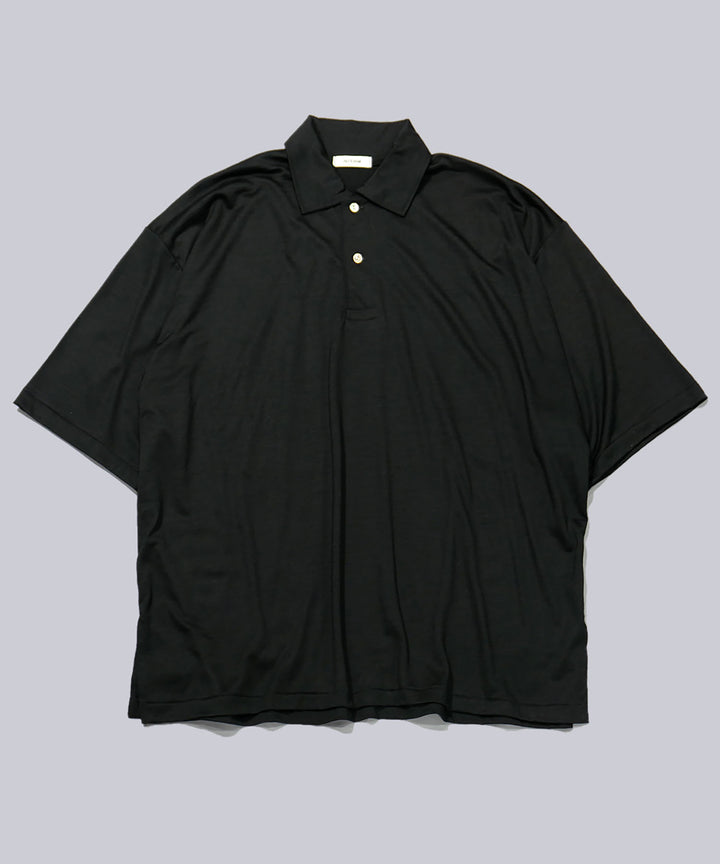 INTÉRIM(インテリム)のHYPER BIG EXTRA FINE MERINO WOOL JERSEY POLO SHIRT - BLACKの公式通販サイトsession福岡セレクトショップ