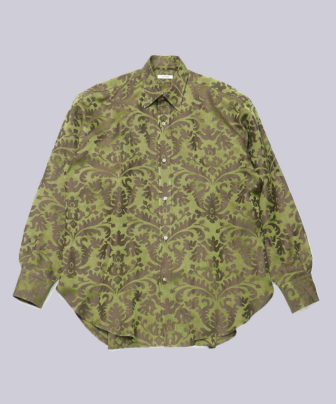 INTÉRIM(インテリム)のHYPER BIG LINEN SILK JACQUARD POCKETLESS DRESS WESTERN SHIRT - CHIVE JQ公式通販サイトsession福岡セレクトショップ