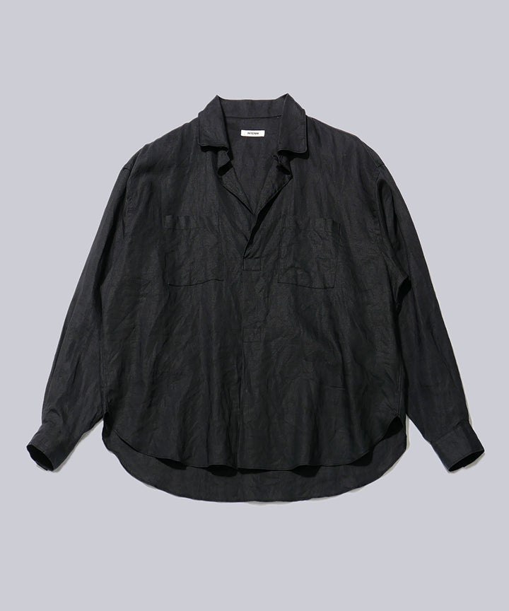 INTÉRIM(インテリム)のLINEN CANVAS SKIPPER SHIRT - BLACK 公式通販サイトsession福岡セレクトショップ