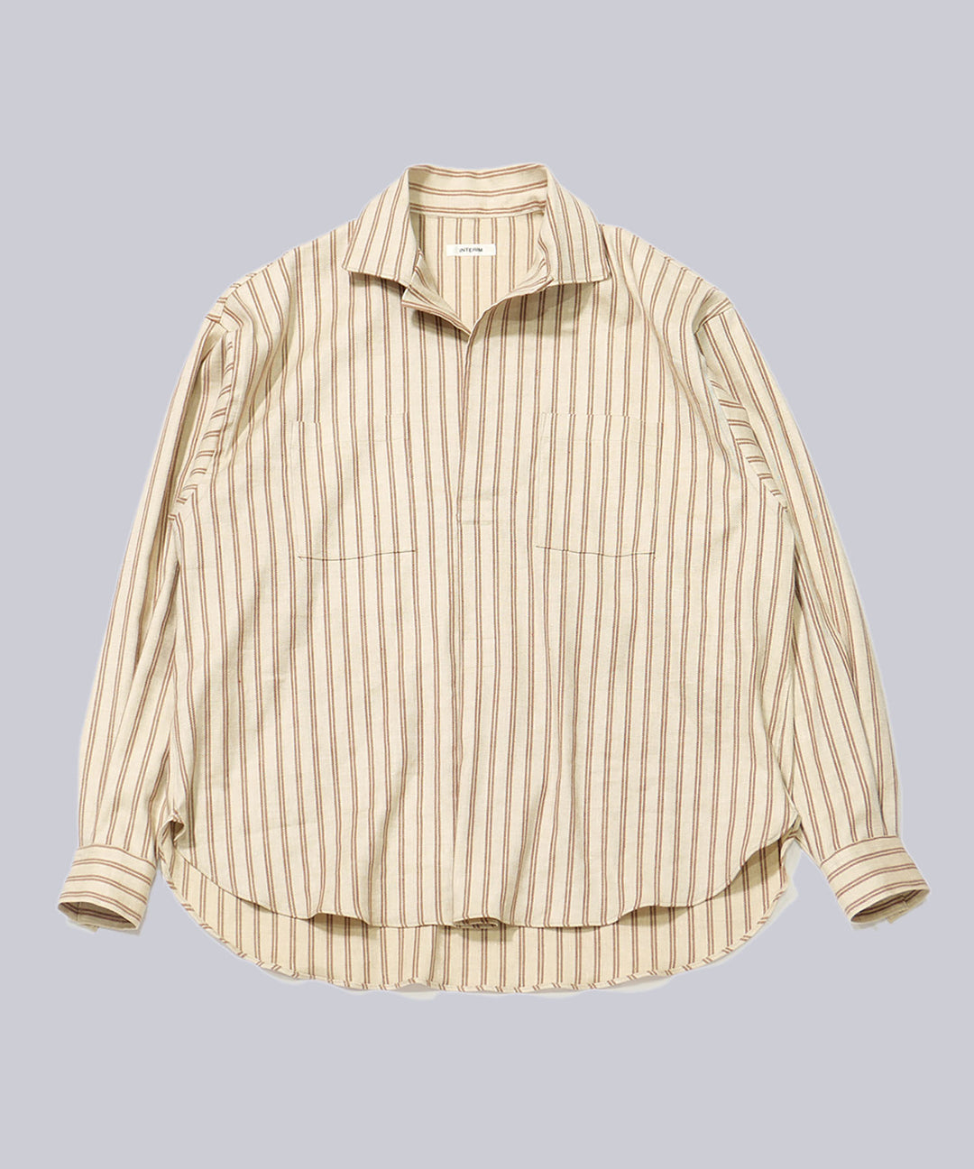 INTÉRIM(インテリム)のSTRIPED LINEN SKIPPER SHIRT - BEIGE STRIPE 公式通販サイトsession福岡セレクトショップ