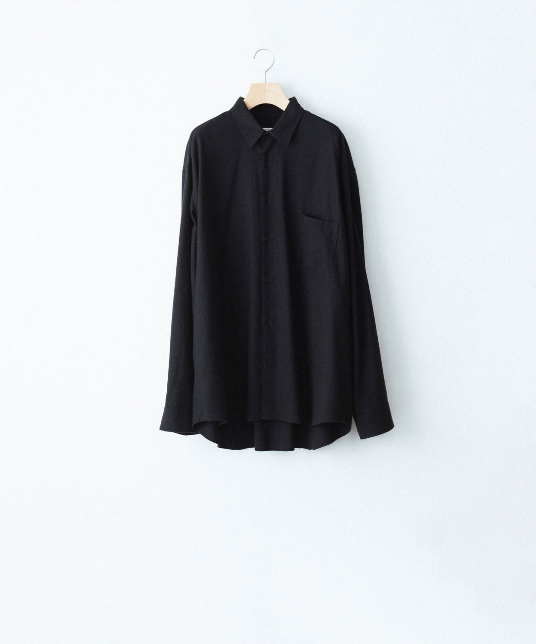INTÉRIM インテリムの SILK NOIL HYPER BIG L/S REGULAR SHIRTのBLACK 公式通販サイトsession福岡セレクトショップ