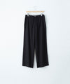【INTÉRIM】SILK NOIL WIDE DRESS EASY PANTS - BLACK